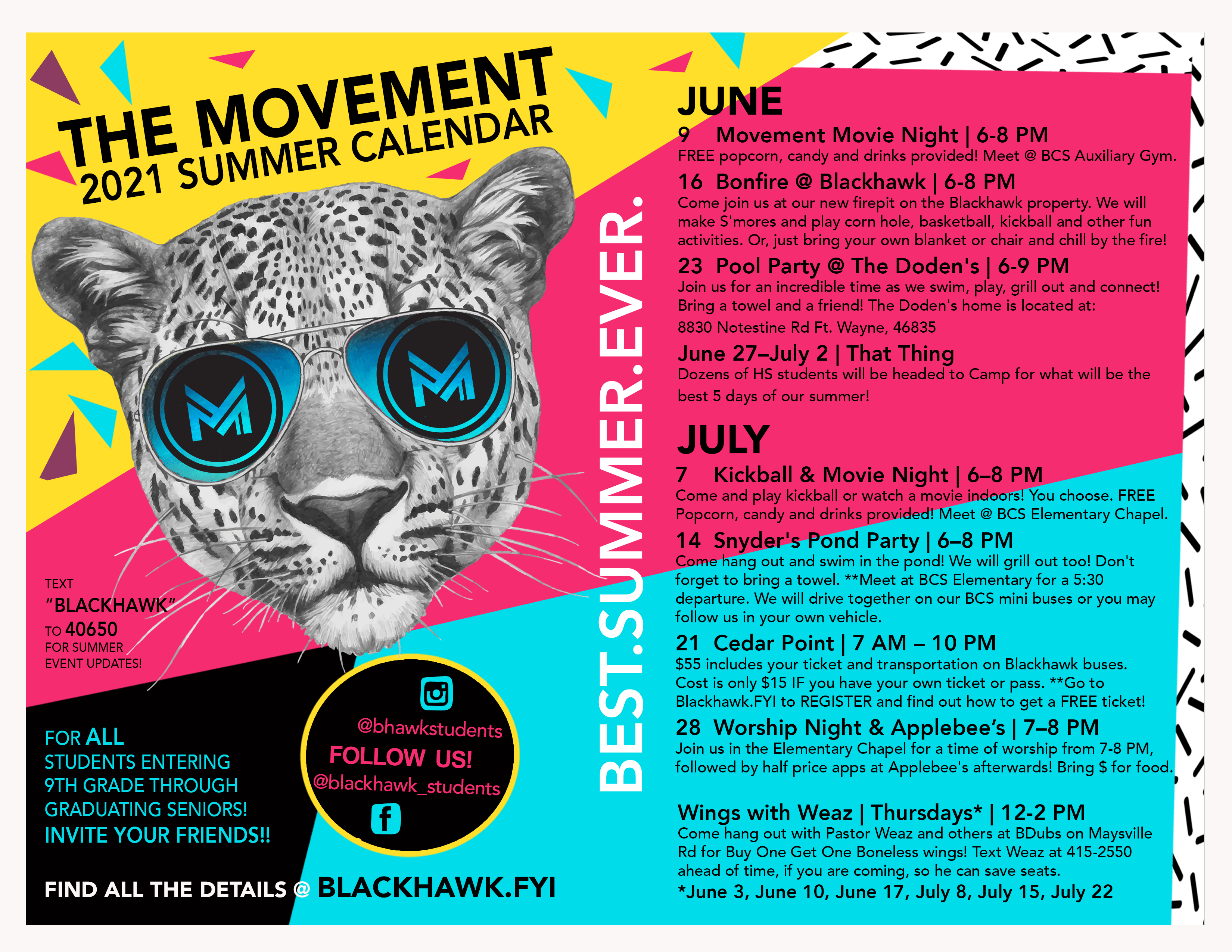 The Movement | 2021 Summer Calendar