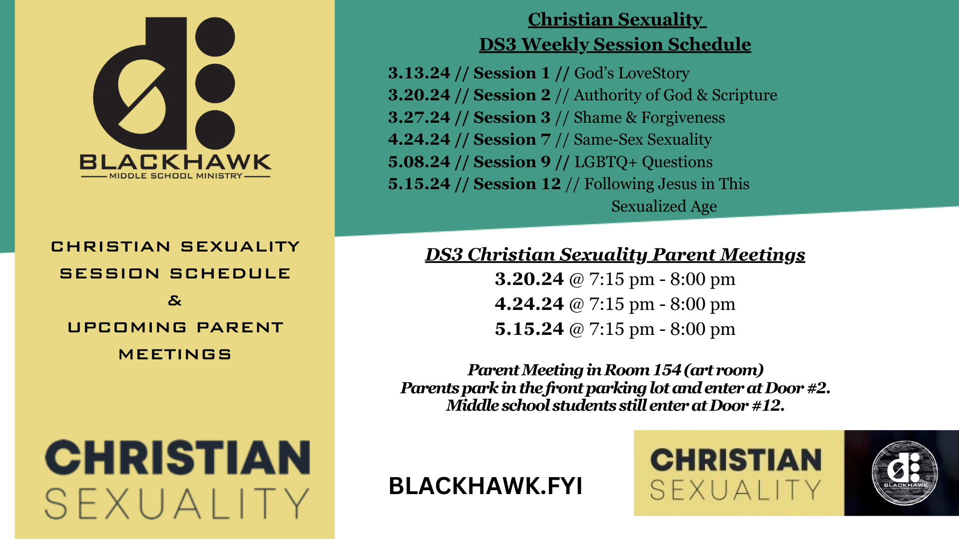 DS3 Christian Sexuality Session Schedule